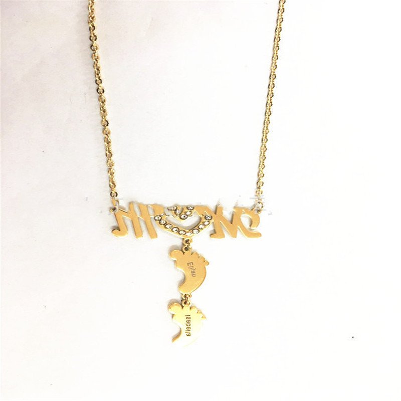 MOM Necklace with Baby Feet