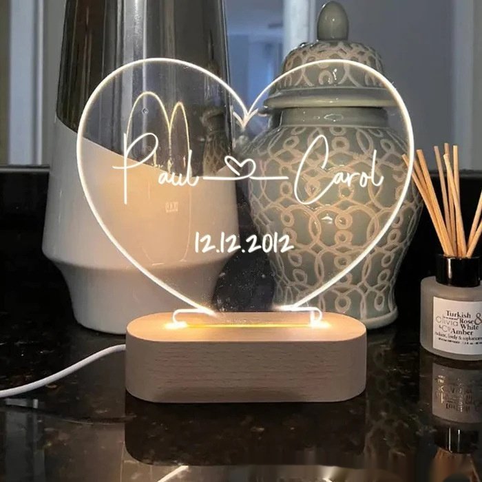 Custom Names & Date Anniversary Night Light