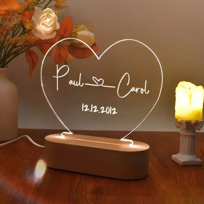 Custom Names & Date Anniversary Night Light