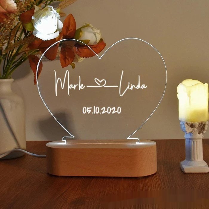 Custom Names & Date Anniversary Night Light