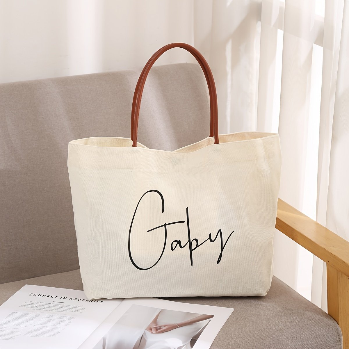 Personalized Name Canvas Tote Bag