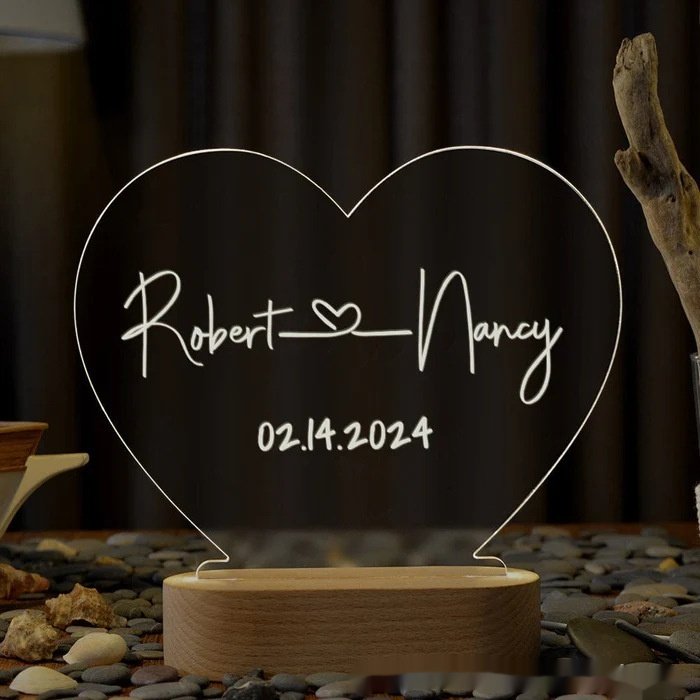 Custom Names & Date Anniversary Night Light
